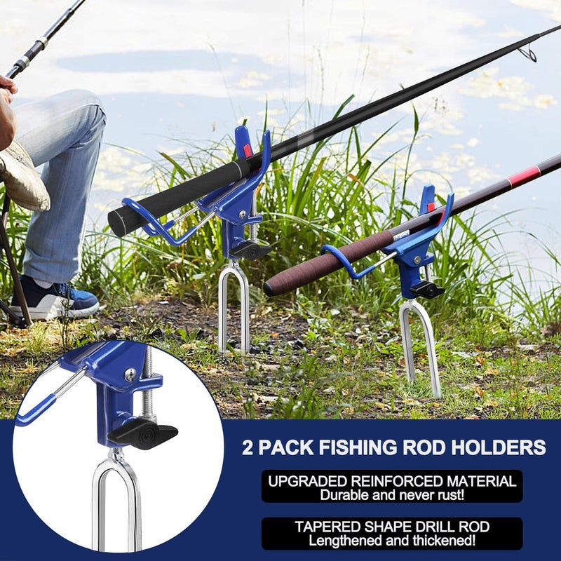 LBW Fishing Rod Holders for Bank - Fishing Pole Holders for Ground, Shore, Beach 360 Degree Adjustable Rod Holders 2 Pack - Image 5